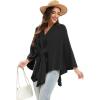 imageMoss Rose Womens Elegant Shawl Wraps Soft Open Front Poncho Sweater for Spring Fall WinterAblack