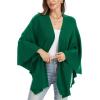 imageMoss Rose Womens Elegant Shawl Wraps Soft Open Front Poncho Sweater for Spring Fall WinterAgreen
