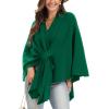 imageMoss Rose Womens Elegant Shawl Wraps Soft Open Front Poncho Sweater for Spring Fall WinterAgreen
