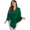 imageMoss Rose Womens Elegant Shawl Wraps Soft Open Front Poncho Sweater for Spring Fall WinterAgreen