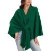 imageMoss Rose Womens Elegant Shawl Wraps Soft Open Front Poncho Sweater for Spring Fall WinterAgreen
