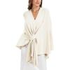 imageMoss Rose Womens Elegant Shawl Wraps Soft Open Front Poncho Sweater for Spring Fall WinterAivory