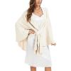 imageMoss Rose Womens Elegant Shawl Wraps Soft Open Front Poncho Sweater for Spring Fall WinterAivory