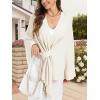 imageMoss Rose Womens Elegant Shawl Wraps Soft Open Front Poncho Sweater for Spring Fall WinterAivory
