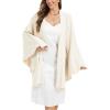 imageMoss Rose Womens Elegant Shawl Wraps Soft Open Front Poncho Sweater for Spring Fall WinterAivory