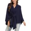 imageMoss Rose Womens Elegant Shawl Wraps Soft Open Front Poncho Sweater for Spring Fall WinterAnavy