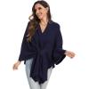 imageMoss Rose Womens Elegant Shawl Wraps Soft Open Front Poncho Sweater for Spring Fall WinterAnavy