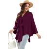 imageMoss Rose Womens Elegant Shawl Wraps Soft Open Front Poncho Sweater for Spring Fall WinterApurple