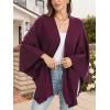 imageMoss Rose Womens Elegant Shawl Wraps Soft Open Front Poncho Sweater for Spring Fall WinterApurple