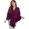 imageMoss Rose Womens Elegant Shawl Wraps Soft Open Front Poncho Sweater for Spring Fall WinterApurple