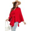 imageMoss Rose Womens Elegant Shawl Wraps Soft Open Front Poncho Sweater for Spring Fall WinterAred