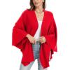 imageMoss Rose Womens Elegant Shawl Wraps Soft Open Front Poncho Sweater for Spring Fall WinterAred