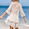 imageMoss Rose Womens Lace Bathing Suit Cover Up VNeck Coverups Swimwear Swimsuit Swim Beach Dress BeachwearBeige