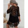 imageMoss Rose Womens Lace Bathing Suit Cover Up VNeck Coverups Swimwear Swimsuit Swim Beach Dress BeachwearBlack