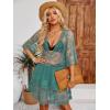 imageMoss Rose Womens Lace Bathing Suit Cover Up VNeck Coverups Swimwear Swimsuit Swim Beach Dress BeachwearGreen