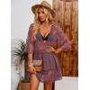 imageMoss Rose Womens Lace Bathing Suit Cover Up VNeck Coverups Swimwear Swimsuit Swim Beach Dress BeachwearPurple