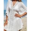 imageMoss Rose Womens Lace Bathing Suit Cover Up VNeck Coverups Swimwear Swimsuit Swim Beach Dress BeachwearZwhite L