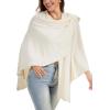 imageMoss Rose Womens Large Cross Front Poncho Sweater Wrap Topper Knitted Elegant Shawls Cape for Fall WinterAapricot