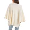 imageMoss Rose Womens Large Cross Front Poncho Sweater Wrap Topper Knitted Elegant Shawls Cape for Fall WinterAapricot