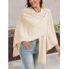imageMoss Rose Womens Large Cross Front Poncho Sweater Wrap Topper Knitted Elegant Shawls Cape for Fall WinterAbeige