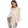 imageMoss Rose Womens Large Cross Front Poncho Sweater Wrap Topper Knitted Elegant Shawls Cape for Fall WinterAbeige