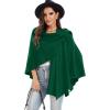 imageMoss Rose Womens Large Cross Front Poncho Sweater Wrap Topper Knitted Elegant Shawls Cape for Fall WinterAgreen
