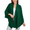 imageMoss Rose Womens Large Cross Front Poncho Sweater Wrap Topper Knitted Elegant Shawls Cape for Fall WinterAgreen