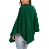 imageMoss Rose Womens Large Cross Front Poncho Sweater Wrap Topper Knitted Elegant Shawls Cape for Fall WinterAgreen