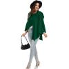 imageMoss Rose Womens Large Cross Front Poncho Sweater Wrap Topper Knitted Elegant Shawls Cape for Fall WinterAgreen