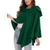 imageMoss Rose Womens Large Cross Front Poncho Sweater Wrap Topper Knitted Elegant Shawls Cape for Fall WinterAgreen