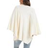 imageMoss Rose Womens Large Cross Front Poncho Sweater Wrap Topper Knitted Elegant Shawls Cape for Fall WinterAivory