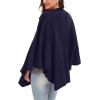 imageMoss Rose Womens Large Cross Front Poncho Sweater Wrap Topper Knitted Elegant Shawls Cape for Fall WinterAnavy