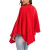imageMoss Rose Womens Large Cross Front Poncho Sweater Wrap Topper Knitted Elegant Shawls Cape for Fall WinterAred