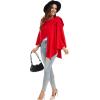 imageMoss Rose Womens Large Cross Front Poncho Sweater Wrap Topper Knitted Elegant Shawls Cape for Fall WinterAred