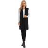 imageMoss Rose Womens Long Knit Cardigan Vest Casual Sleeveless Open Front Draped Duster Vest Available in Plus SizeBlack