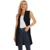 imageMoss Rose Womens Long Knit Cardigan Vest Casual Sleeveless Open Front Draped Duster Vest Available in Plus SizeBlack