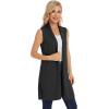 imageMoss Rose Womens Long Knit Cardigan Vest Casual Sleeveless Open Front Draped Duster Vest Available in Plus SizeDark Gray