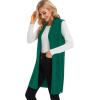 imageMoss Rose Womens Long Knit Cardigan Vest Casual Sleeveless Open Front Draped Duster Vest Available in Plus SizeGreen