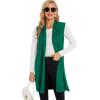 imageMoss Rose Womens Long Knit Cardigan Vest Casual Sleeveless Open Front Draped Duster Vest Available in Plus SizeGreen