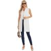 imageMoss Rose Womens Long Knit Cardigan Vest Casual Sleeveless Open Front Draped Duster Vest Available in Plus SizeIvory