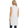 imageMoss Rose Womens Long Knit Cardigan Vest Casual Sleeveless Open Front Draped Duster Vest Available in Plus SizeIvory