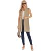 imageMoss Rose Womens Long Knit Cardigan Vest Casual Sleeveless Open Front Draped Duster Vest Available in Plus SizeKhaki