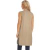 imageMoss Rose Womens Long Knit Cardigan Vest Casual Sleeveless Open Front Draped Duster Vest Available in Plus SizeKhaki