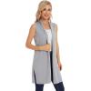imageMoss Rose Womens Long Knit Cardigan Vest Casual Sleeveless Open Front Draped Duster Vest Available in Plus SizeLight Gray
