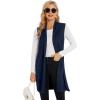 imageMoss Rose Womens Long Knit Cardigan Vest Casual Sleeveless Open Front Draped Duster Vest Available in Plus SizeNavy