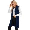 imageMoss Rose Womens Long Knit Cardigan Vest Casual Sleeveless Open Front Draped Duster Vest Available in Plus SizeNavy