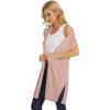 imageMoss Rose Womens Long Knit Cardigan Vest Casual Sleeveless Open Front Draped Duster Vest Available in Plus SizePink