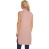 imageMoss Rose Womens Long Knit Cardigan Vest Casual Sleeveless Open Front Draped Duster Vest Available in Plus SizePink