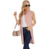 imageMoss Rose Womens Long Knit Cardigan Vest Casual Sleeveless Open Front Draped Duster Vest Available in Plus SizePink