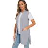 imageMoss Rose Womens Long Knit Cardigan Vest Casual Sleeveless Open Front Draped Duster Vest Available in Plus SizePocketlight Gray
